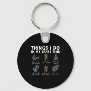 Things I Do In My Spare Time Dachshund Cute Weiner Keychain