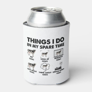 Things I Do In My Spare Time Farmer Cows Gifts Cow Can Cooler