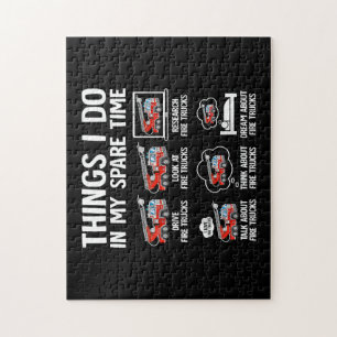 Things I Do In My Spare Time Fire Trucks Firefight Jigsaw Puzzle