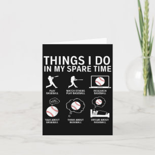 Things I Do In My Spare Time Funny Baseball Player Card