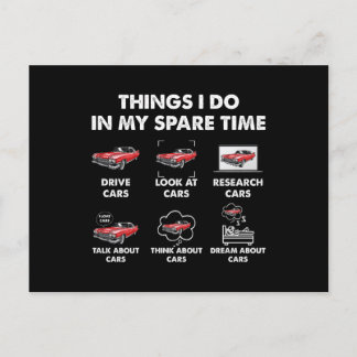 Things I Do In My Spare Time Funny Classic Cars Postcard