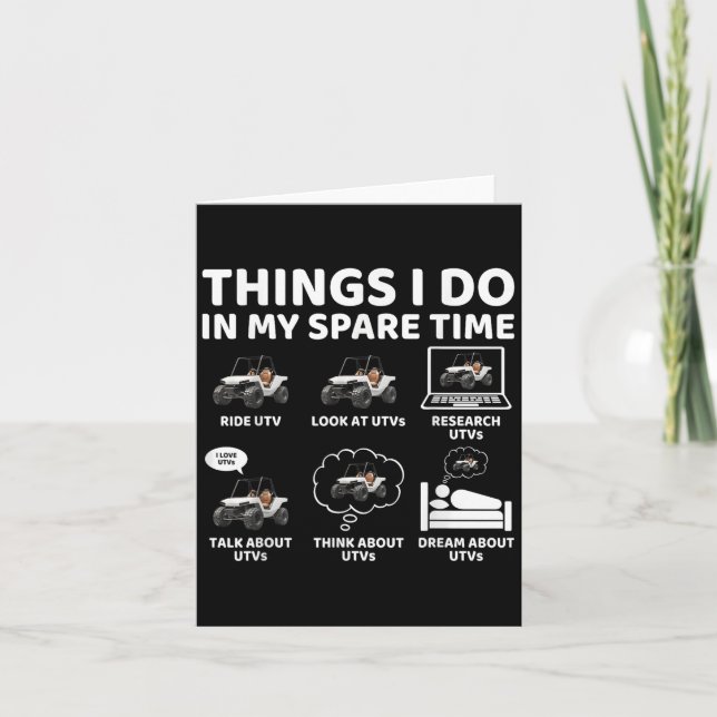 Things I Do In My Spare Time Funny Sxs Side-by-sid Card (Front)