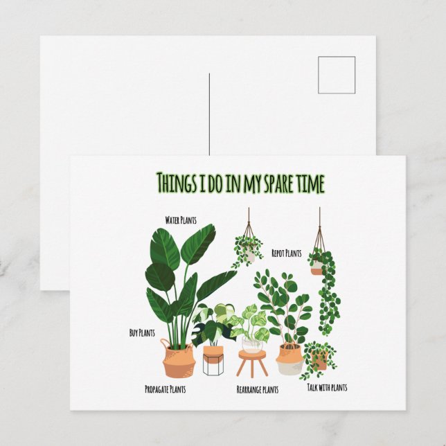 Things I Do In My Spare Time - Gardener, Gardening Postcard (Front/Back)