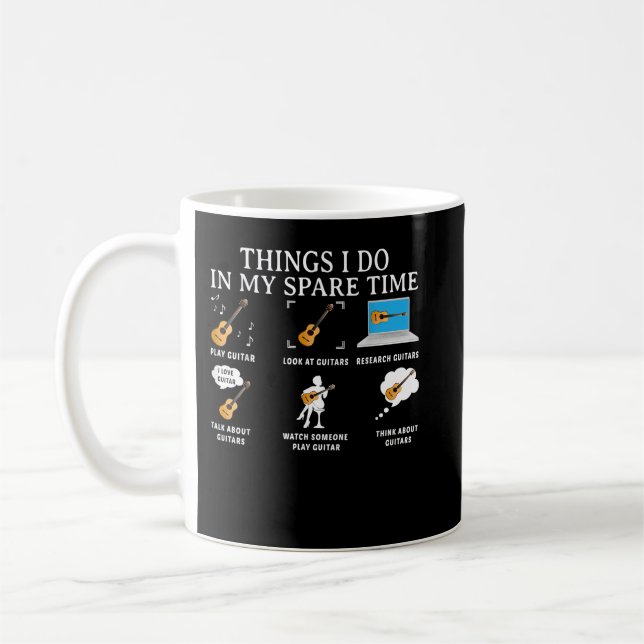 Things I Do In My Spare Time Guitar Coffee Mug (Left)