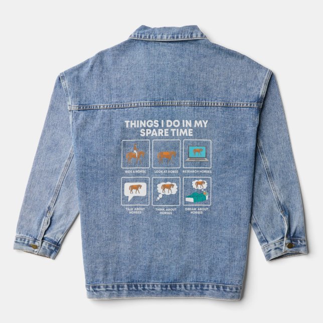 Things I Do In My Spare Time   Horse    Denim Jacket (Back)