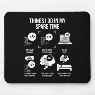 Things I Do In My Spare Time Video Game Gaming App Mouse Pad