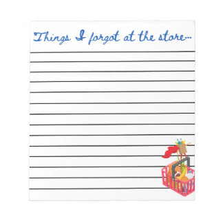 Things I Forgot at the Store - Fun Gift Notepad