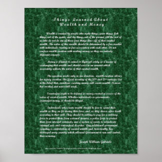 Things Learned About Wealth And Money Poster