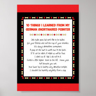 Things Learned From My German Shorthaired Pointer Poster