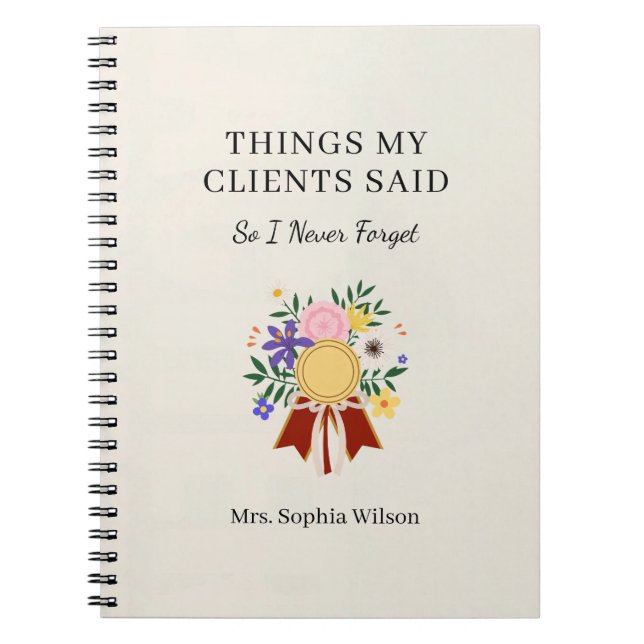 Things My Clients Said Funny Coach Gift Personaliz Notebook (Front)