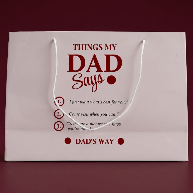 Things My Dad Says Custom Father's Gift Keepsake Large Gift Bag (Creator Uploaded)