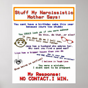 Things My Narcissistic Mom Says Poster
