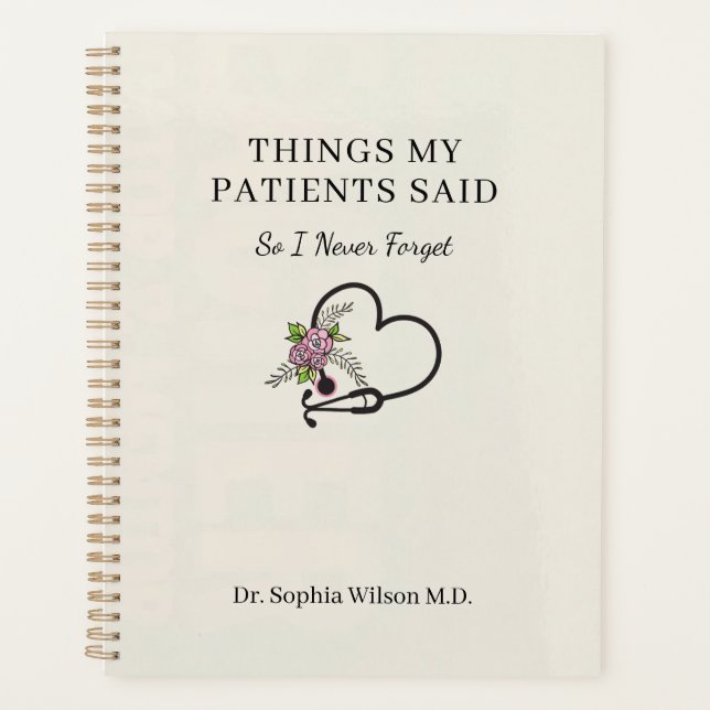 Things My Patients Said Funny Doctor Personalized  Planner (Front)