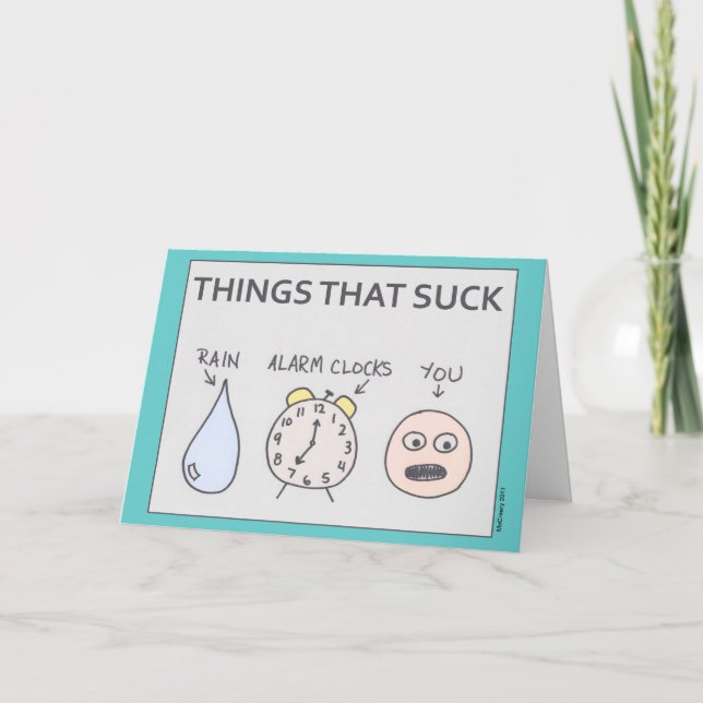 "Things That Suck" Greeting Card (Front)