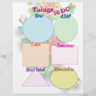 Things to DO and Today Schedule Roses Planner Letterhead