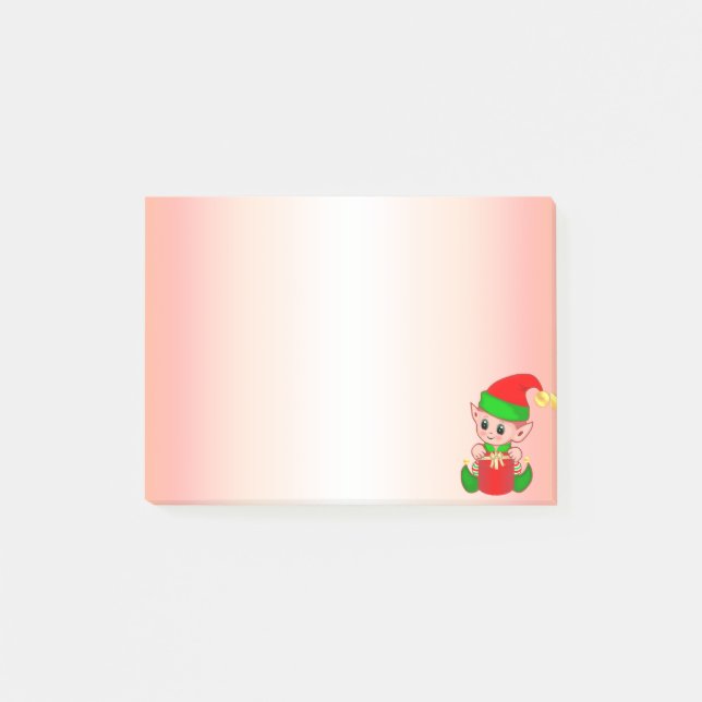 Things To Do & Cute Baby Elf on Pink Post-it Notes (Front)