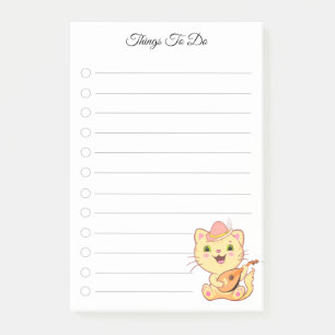 Things To Do & Cute Musical Cat  Post-it Notes