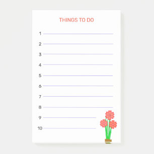 Things To Do & Heart Flowers Post-it Notes