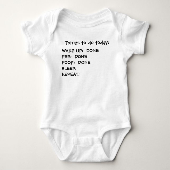Things to do today: baby bodysuit (Front)