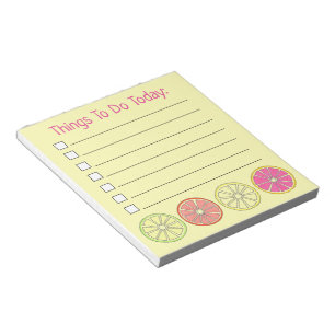 Things To Do Today Citrus Fruit Slices Lemon Lime Notepad