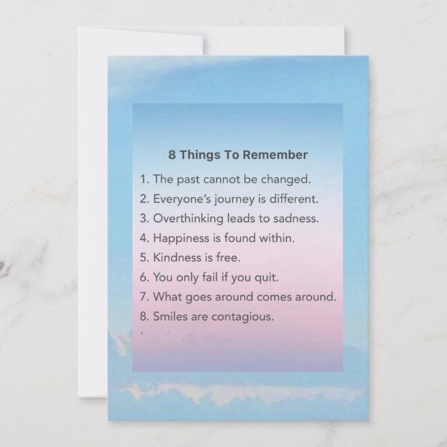 Things to Remember Flat Card (Front)