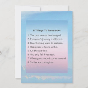 Things to Remember Flat Card