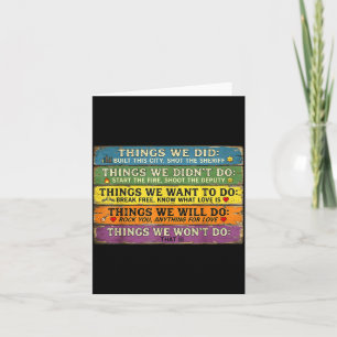 Things We Did Didn't Want Will Won' Vintage Retro  Card