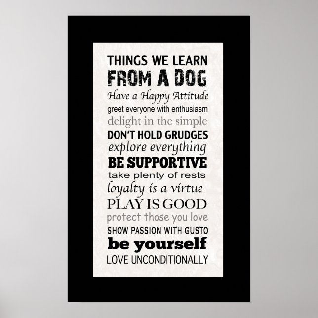 Things We Learn From A Dog Poster (Front)