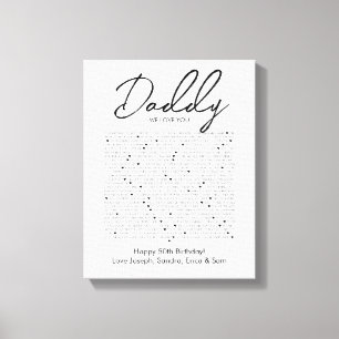  things we love about you daddy canvas print