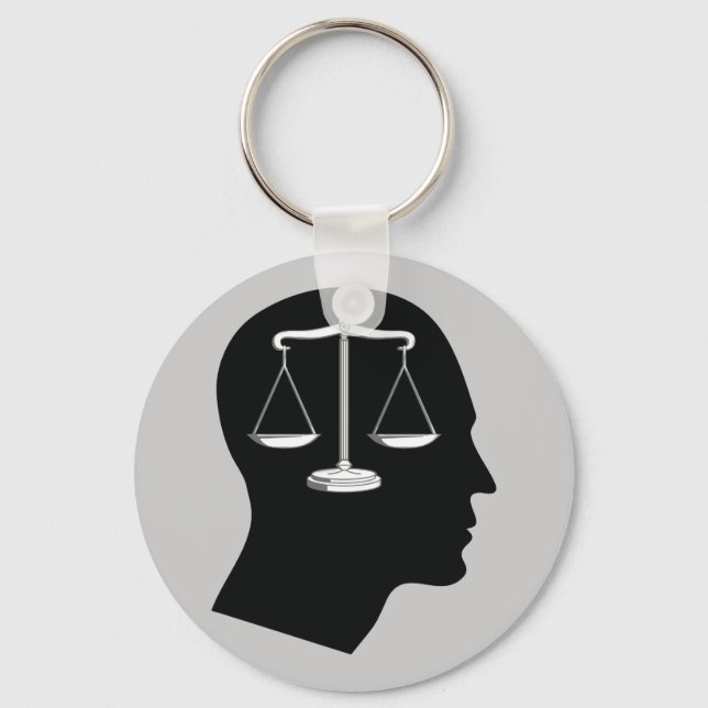 Think About Justice | Law Mind Keychain (Front)