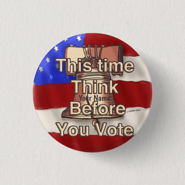 Think and Vote custom pin button (Front)