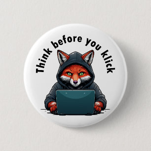 Think before you click - Cyber Security 2 Inch Round Button