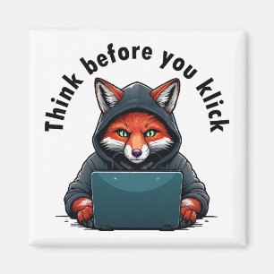 Think before you click - Cyber Security Magnet