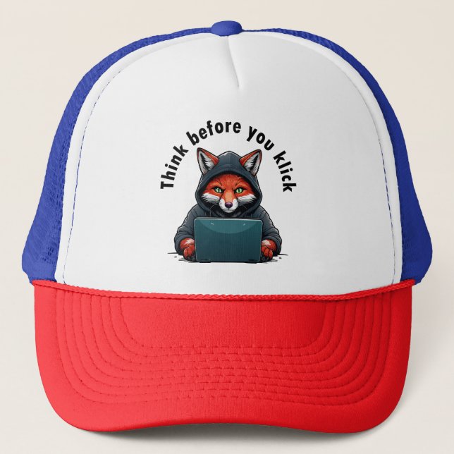 Think before you click - Cyber Security Trucker Hat (Front)