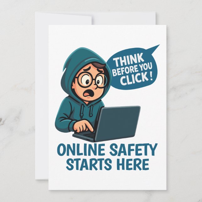 Think Before You Click - Online Safety Awareness Invitation (Front)