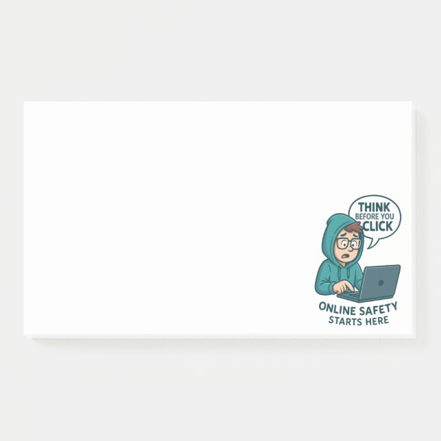 Think Before You Click - Online Safety Awareness Post-it Notes (Front)