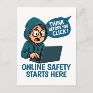 Think Before You Click - Online Safety Awareness Postcard
