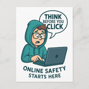Think Before You Click - Online Safety Awareness Postcard