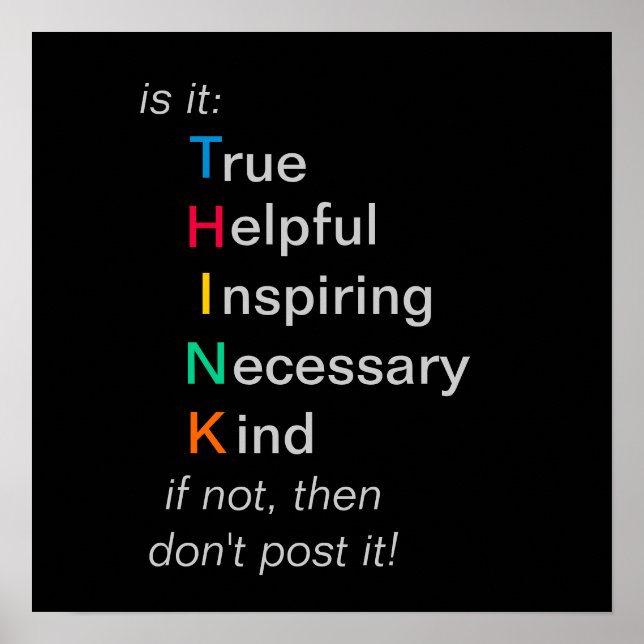 THINK - before you post - poster (Front)
