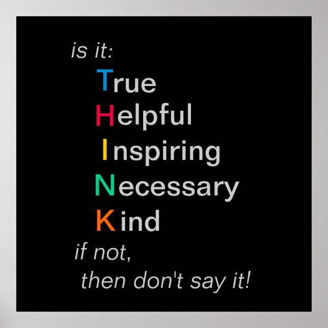 THINK - before you speak - poster (Front)