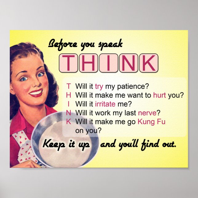 Think Before You Speak (rated G) Poster (Front)