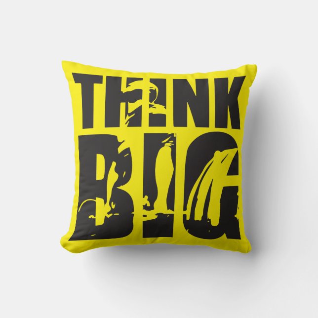 Think Big - Gym Motivation Throw Pillow (Front)