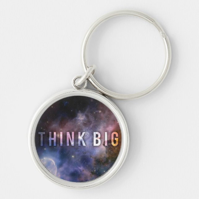 THINK BIG - Space and Universe Motivational Keychain (Front)