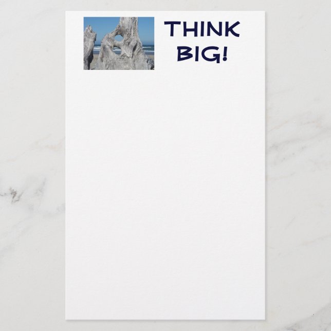 Think Big! stationery Mens Driftwood Ocean Beach (Front)
