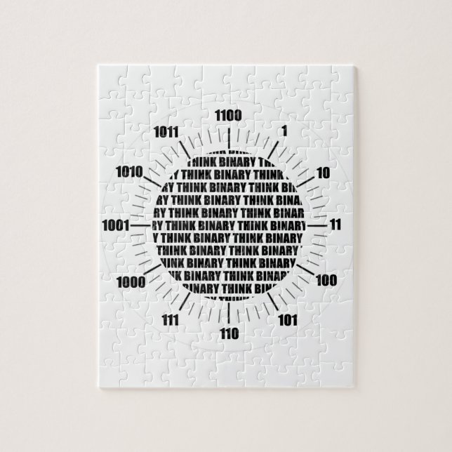 Think Binary Clock (Geek Humour) Jigsaw Puzzle (Vertical)