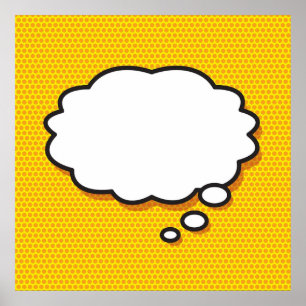 Think Bubble Comic Book Pop Art  Modern Art Pop Cu Poster