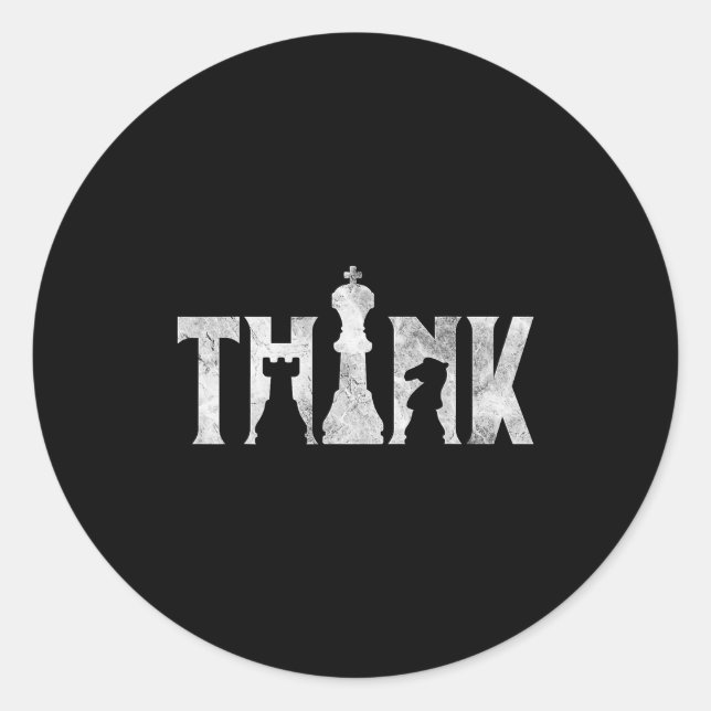 Think Chess Eces Player Chessmaster Chess Love  Classic Round Sticker (Front)