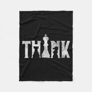 Think Chess Eces Player Chessmaster Chess Love  Fleece Blanket