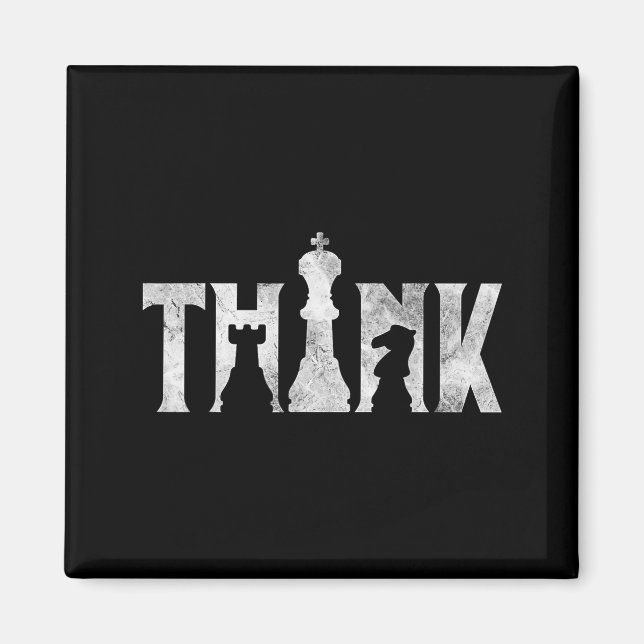 Think Chess Eces Player Chessmaster Chess Love  Magnet (Front)