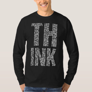 Think Chess Player Master Coach Pieces Text Mosaic T-Shirt